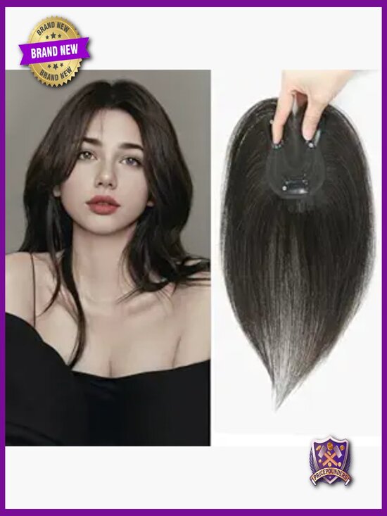 10-Inch Human Hair Topper for Thinning Hair, Swiss Base, 360 Coverage main image 6